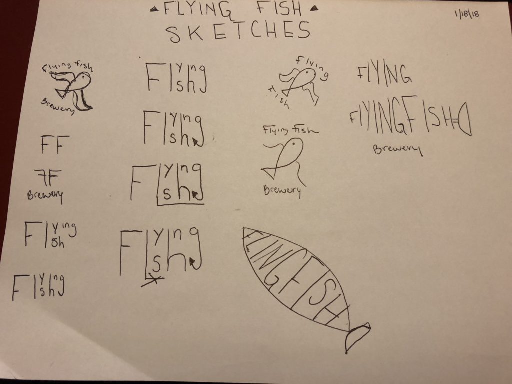 Flying Fish new logo sketches