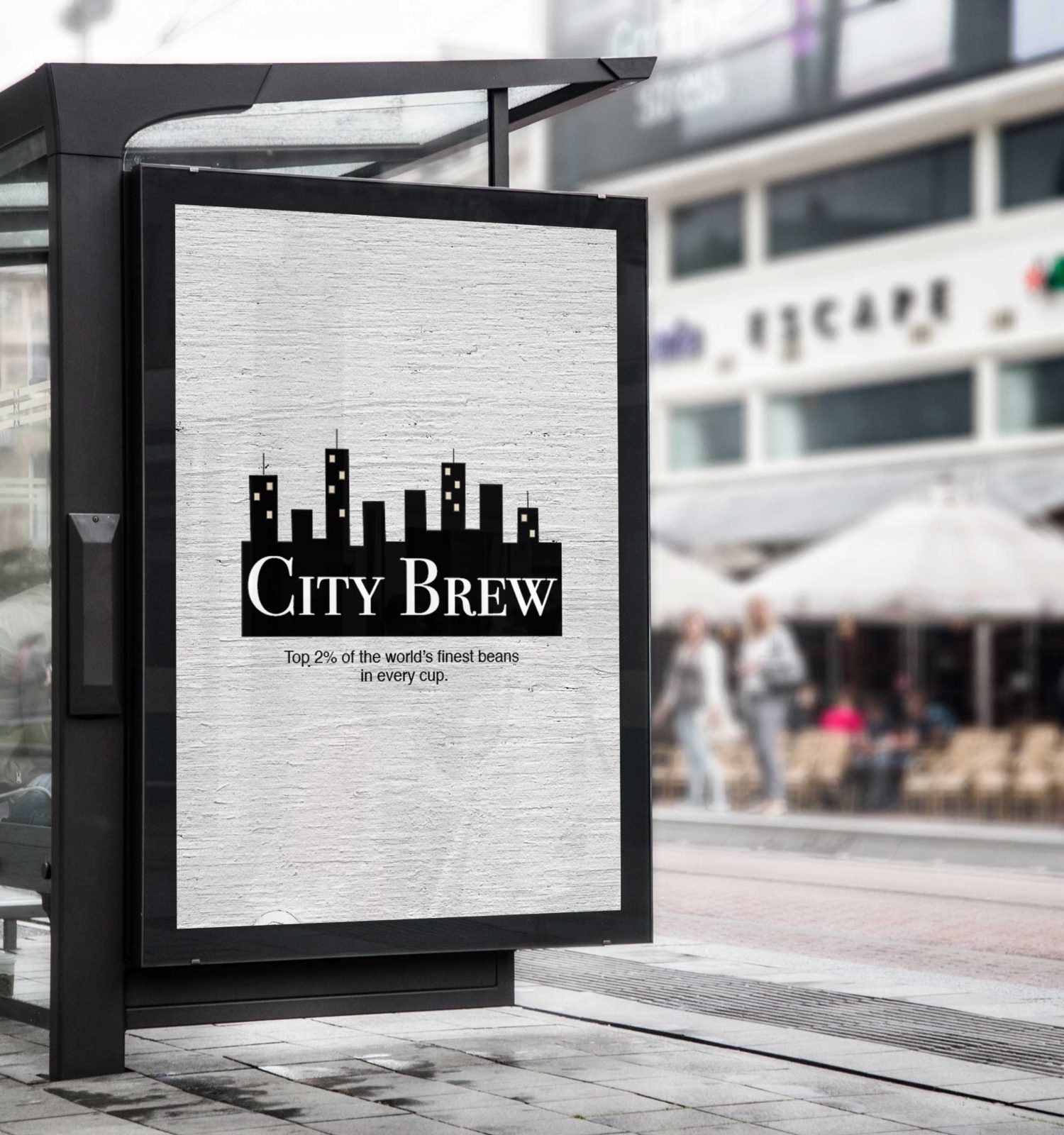 city brew bus stop poster